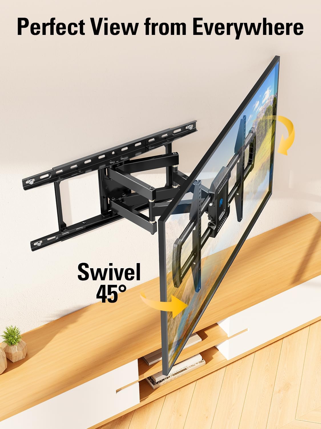 Mounting Dream TV Wall Mount for Most 42-84 Inch TVs, Full Motion Wall Mount Bracket with Articulating Arms , Max VESA 600x400mm , Up to 100LBS , Fits 16" , 18" , 24" Studs
