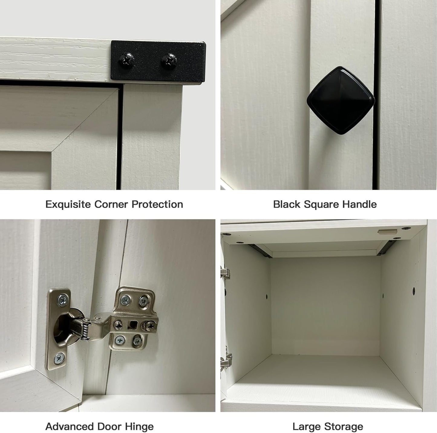 Farmhouse Nightstand with Charging Station, White Side Table, Rustic End Table with Barn Door and Drawer, Rustic Floating Nightstands Modern Bed Side Table Night Stand for Bedroom and Living Room