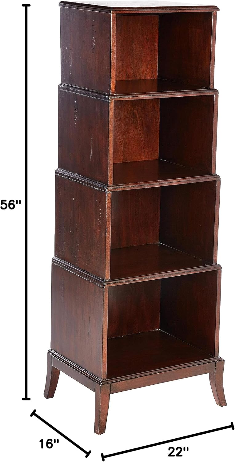 Hekman Special Reserve Wooden Bookcase - 4-Tier Wooden Bookshelf, Solid Wood Bookcase for Book Organizer, Book Storage, Tall Narrow Bookshelf for Home Office, Kids Room, and Living Room Furniture