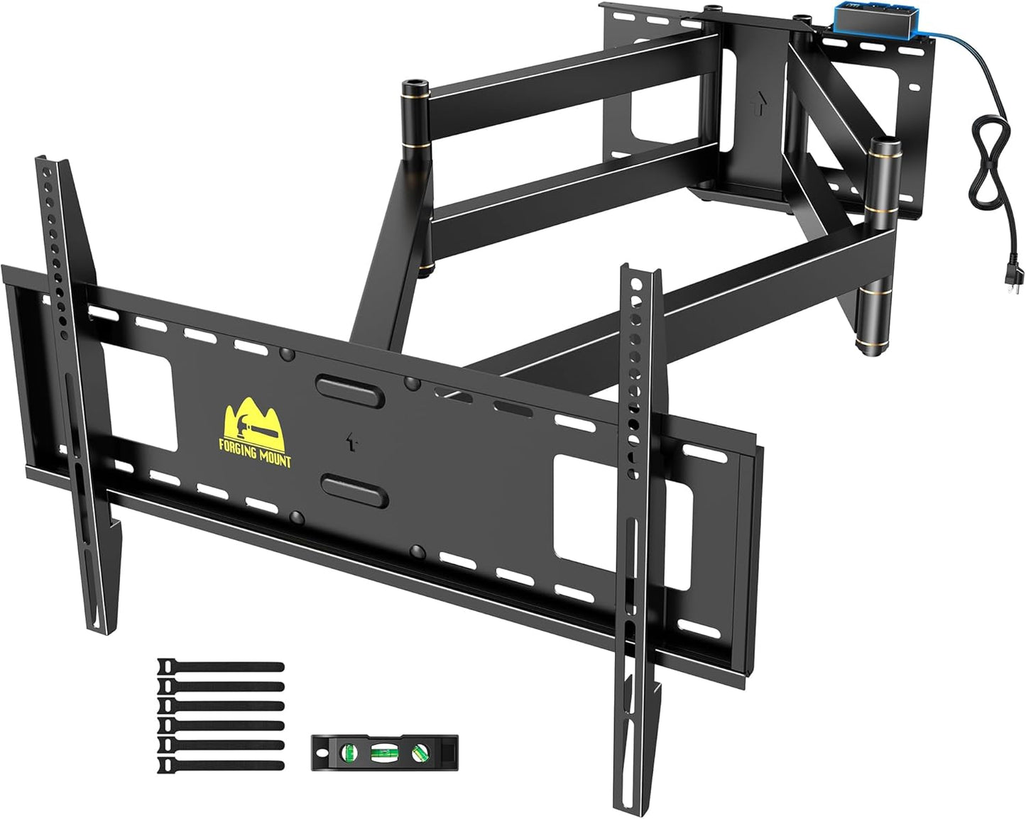 FORGING MOUNT Long Reach TV Wall Bracket Mount Swivel Tilt Full Motion TV Bracket 43 inch Articulating Arm Wall Mount,Fits 50 to 100 Inch Flat/Curve TVs,Holds 198LBS,VESA 800x600mm