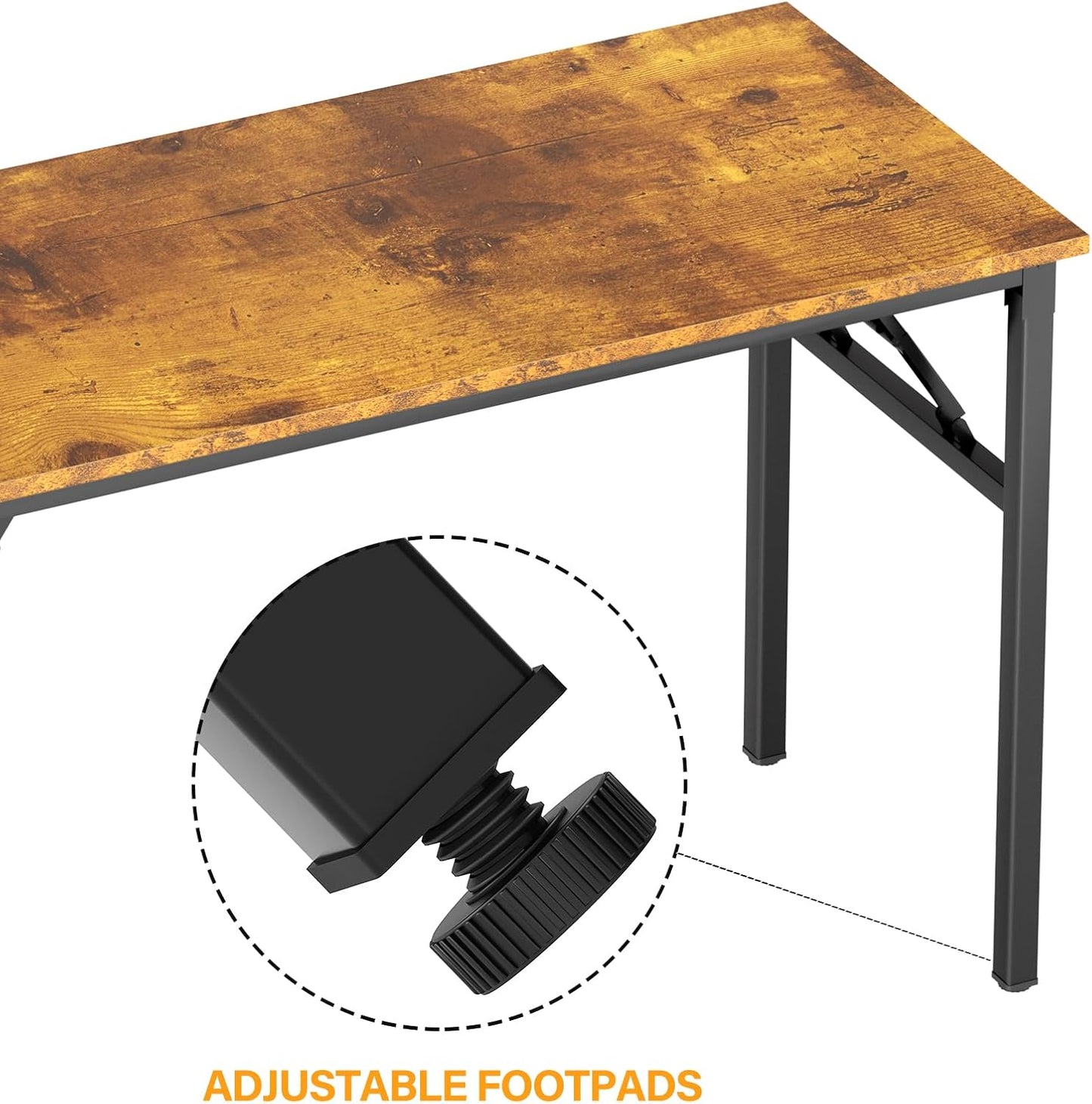 DlandHome Folding Desk - 31.5 Inch Small Computer Desk for Home Office - Folding Table Writing Table for Small Spaces - No Assembly Required - Retro