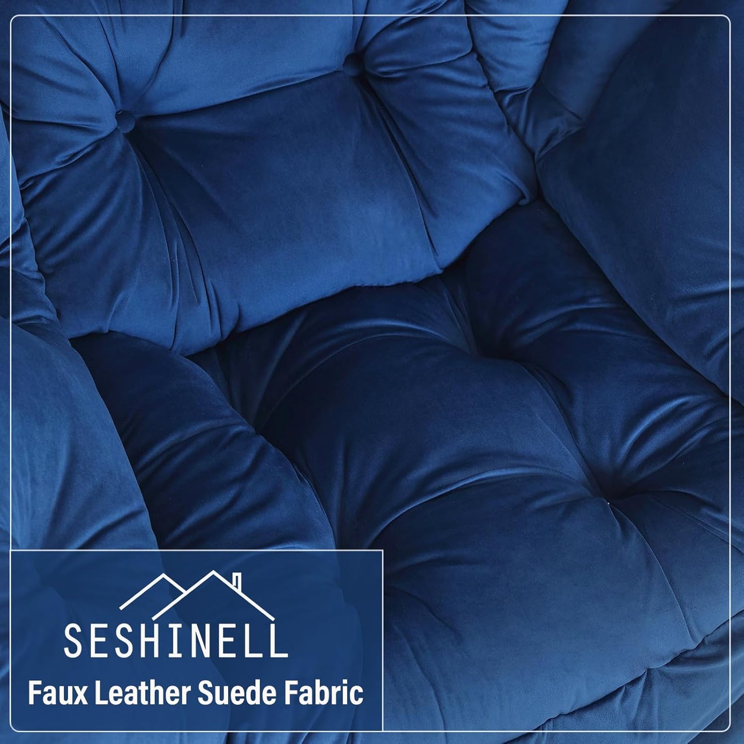 Lazy Chair with Ottoman, Modern Accent Chair Lounge Leisure Sofa Chair with Armrests, Reading Chair and Folding Footstool for Living Room, Bedroom, Office, Royal Blue