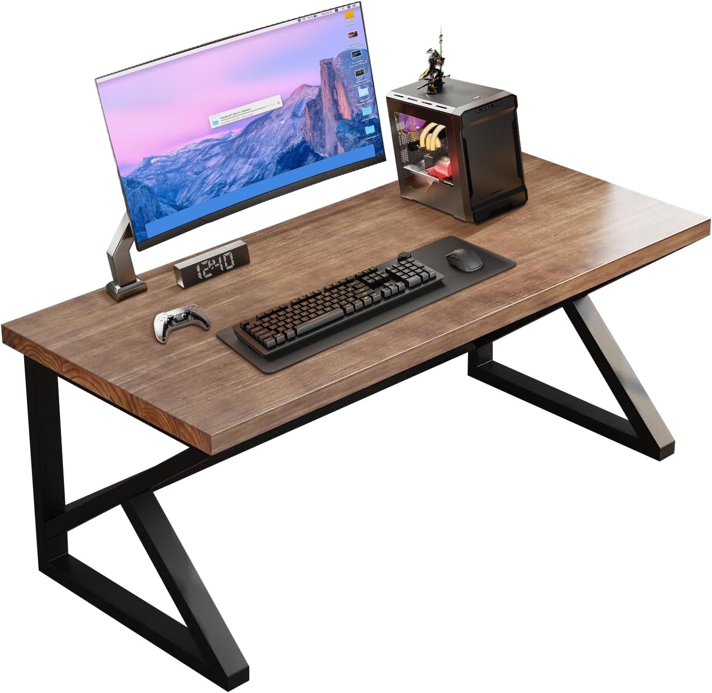 Solid Wood Computer Desk 55-inch Large Office Desk Home Simple Modern Long Desk Study Writing Desk Dining Table for Home Office