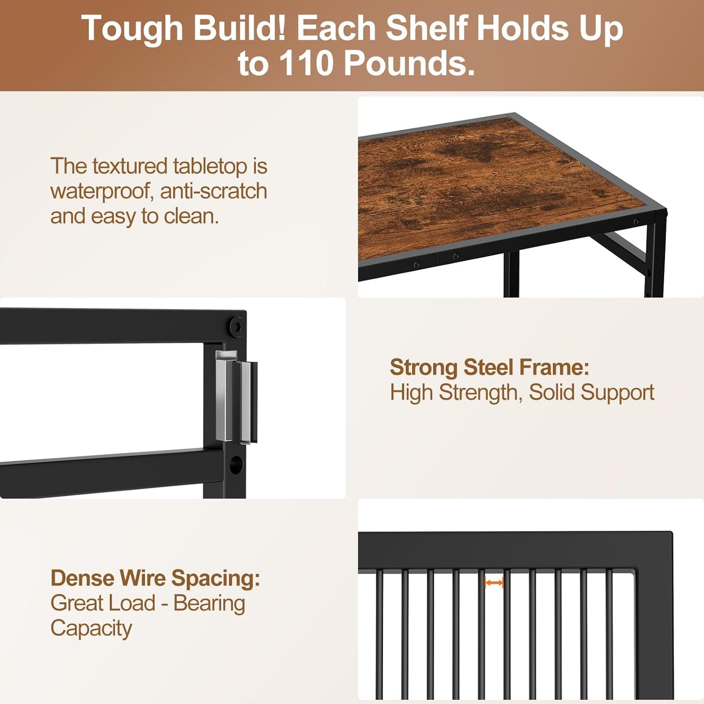 3-Tier Kitchen Cart with Adjustable Shelves - Microwave Storage Cart & Utility Rolling Organizer, Industrial Wheels for Small Spaces, 15.7"x23.6"x33.7" Kitchen Office Living Room Metal Rack