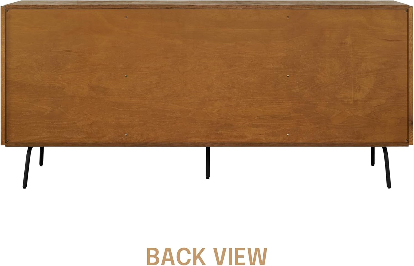 NTC MOSSIC Sideboard with 2 Doors and 3 Drawers, Buffet Cabinet with Natural Rattan and Metal Legs, Modern Storage Cabinet for Living Room, and Hallway, Effortless Assembly - Rustic Oak