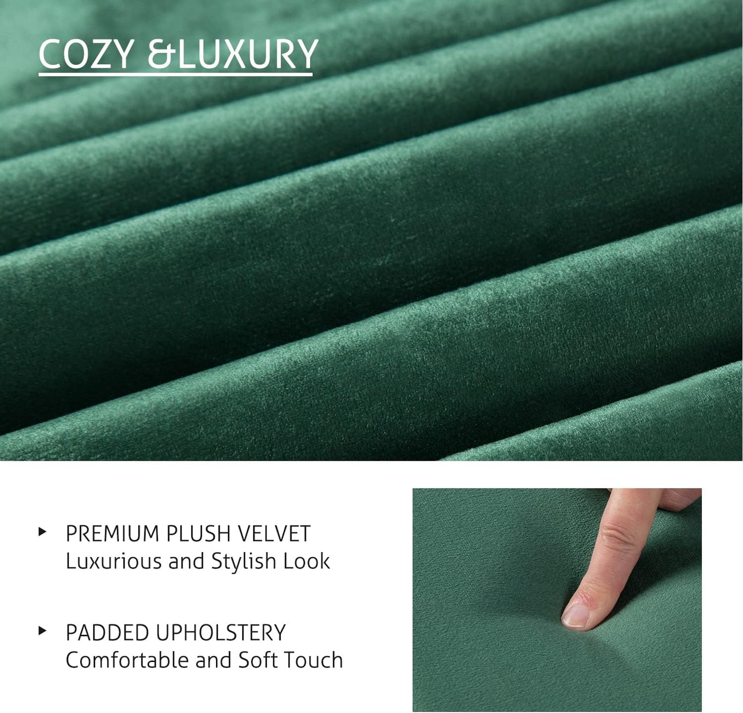 SHA CERLIN Queen Bed Frame/Velvet Upholstered Platform Bed Frame with Headboard/Strong Wood Slats Support/Mattress Foundation/No Box Spring Needed - Green