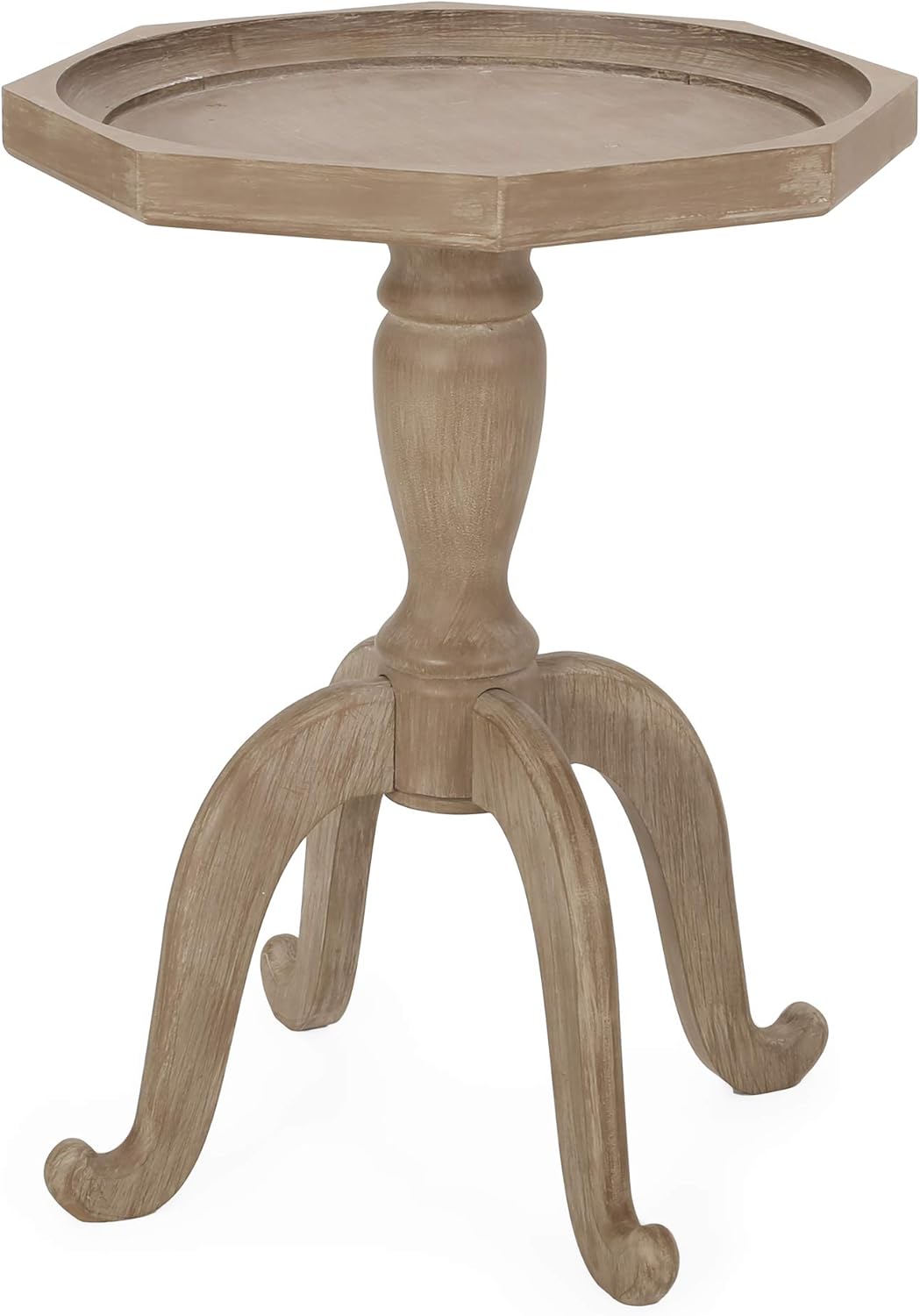 Christopher Knight Home Elizabeth French Country Accent Table with Octagonal Top, Natural 18.25 in x 18.25 in x 25 in