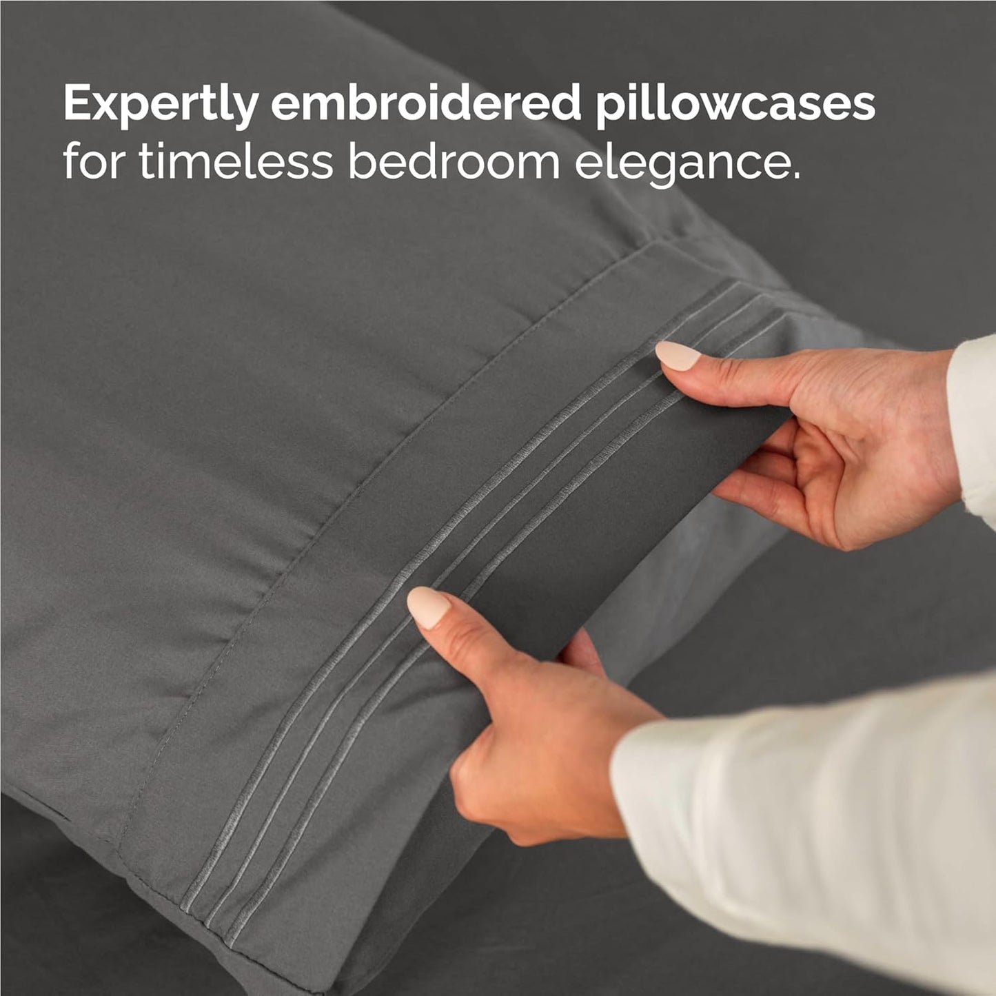 Twin XL Size 3 Piece Sheet Set - Comfy Breathable & Cooling Bed Sheets Set - Hotel Luxury Bedding for Women, Men, Kids, Teens, Boys & Girls - Deep Pockets, Soft and Wrinkle Free - Oeko-Tex - Charcoal