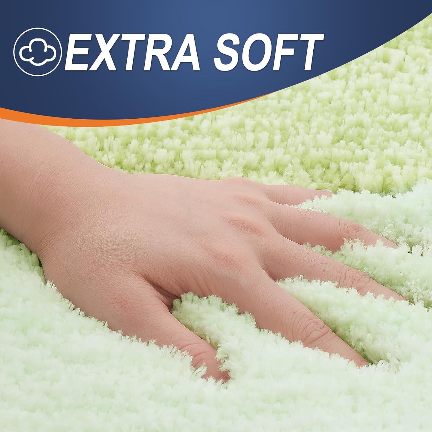 OLANLY Bathroom Rug Mat 30x20, Extra Soft and Absorbent Microfiber Bath Rugs, Non-Slip Plush Shaggy Bath Carpet, Machine Wash Dry, Bath Mats for Bathroom Floor, Tub and Shower, Light Green