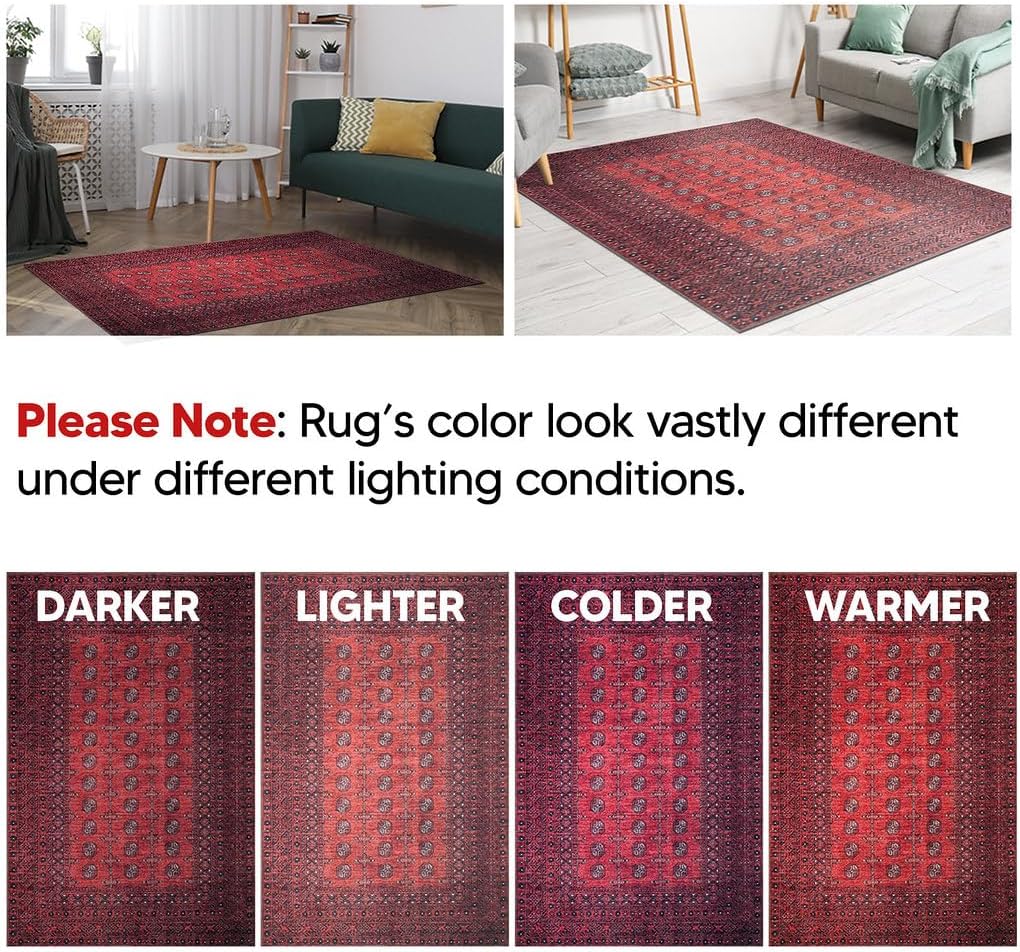 Keen Home Design 2x7 Rug - Machine Washable Runner Rug with Non-Slip Backing, Ideal for Hallway, Entryway, Kitchen, Laundry Room - Vintage, Easy Clean, Durable, Low Pile Rug - (2'6" x 7')