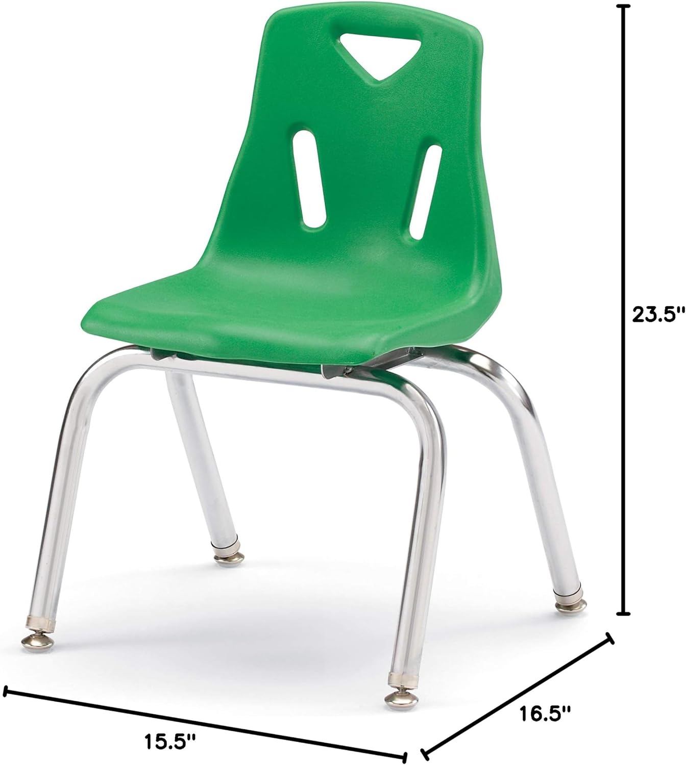 Jonti-Craft Berries 8144JC1119 Stacking Chair with Chrome-Plated Legs, 14" Height, Green
