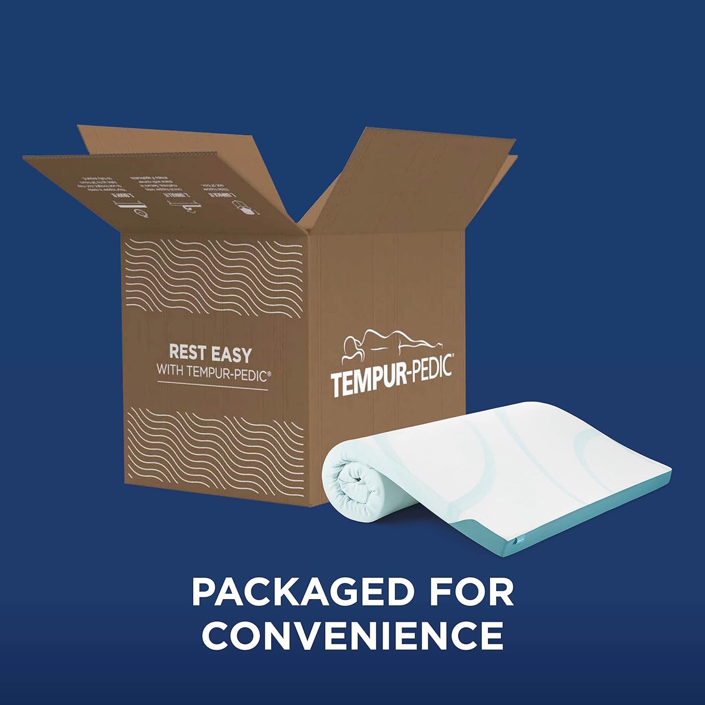 Tempur-Pedic TEMPUR-Adapt + Cooling 3-Inch Full Mattress Topper Medium Luxury Premium Foam, Washable Cover, Medium Cooling Topper,white