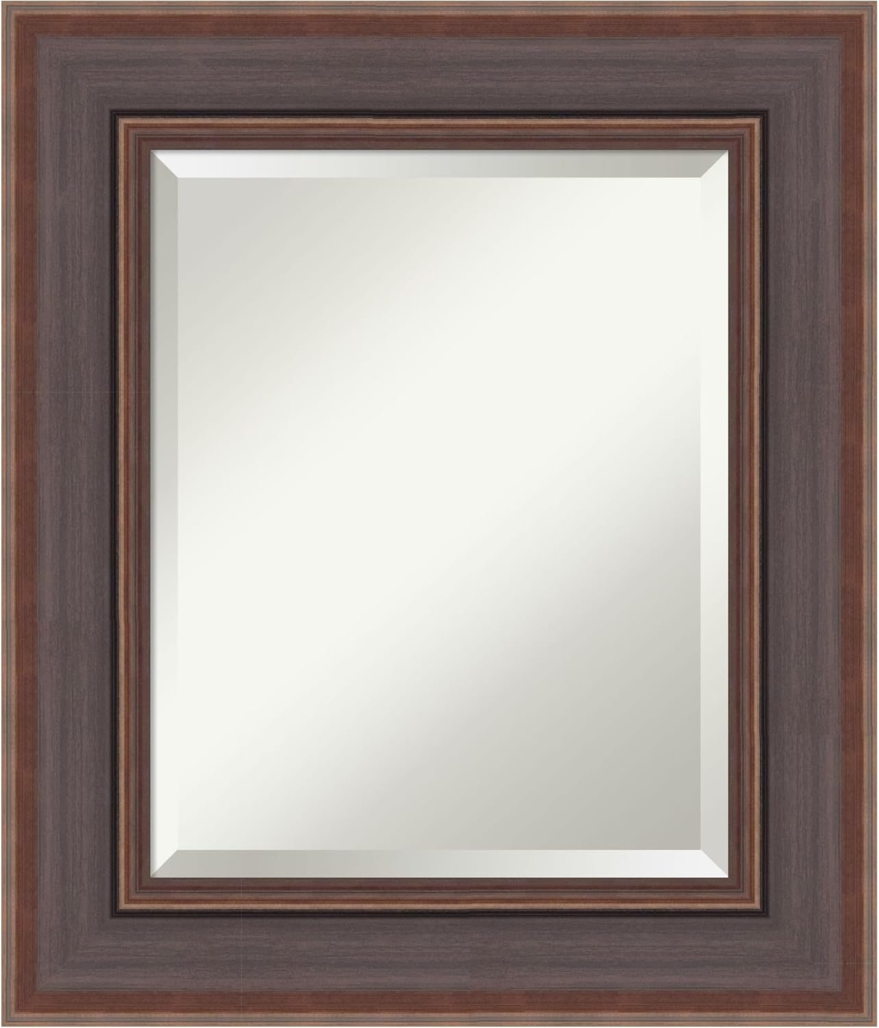 Amanti Art Brown Wall Mirror 28x24 Moab Brown Bronze Rectangle Bathroom Mirror for Wall Decor Living Room, Small Modern Frame, Hangs Horizonally and Vertically, Bathroom Decor, Beveled Edge