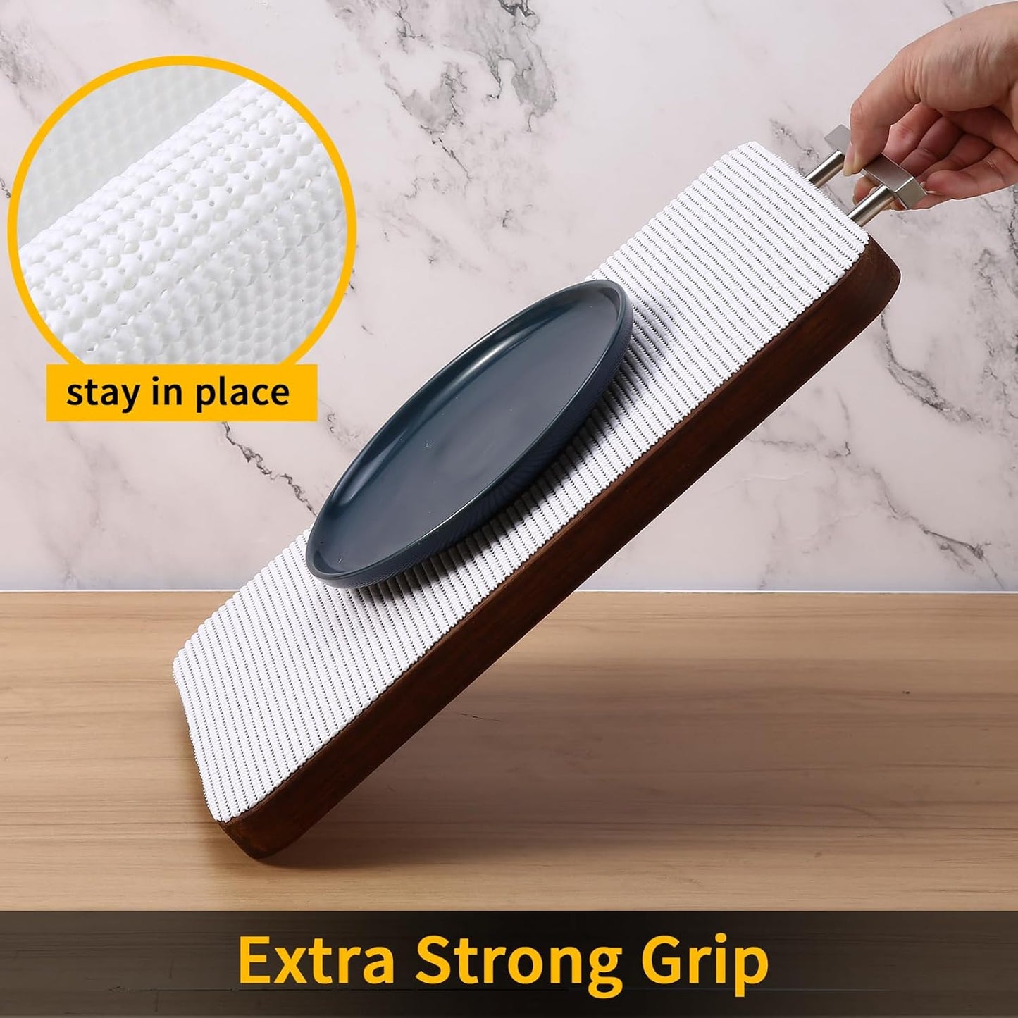iwtmm Drawer Shelf and Cabinet Liners Non-Adhesive Extra Strong Grip - Keep Items in Place for Kitchen, Bathroom, Office & Wardrobe, Heavy Duty Anti-Slip Liners for Cabinets, Cupboards, Drawers