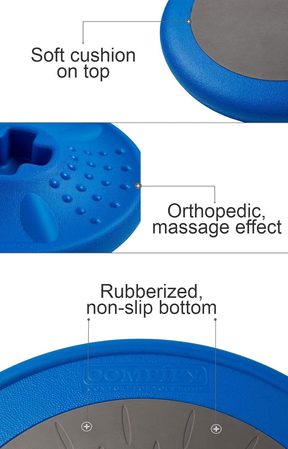 ActiveChairs Kids Wobble Stool, Flexible Seating for Preschool & Elementary Classrooms, Improves Focus, Posture & ADHD/ADD, 14" Active Desk Chairs, Ages 3-7, Blue