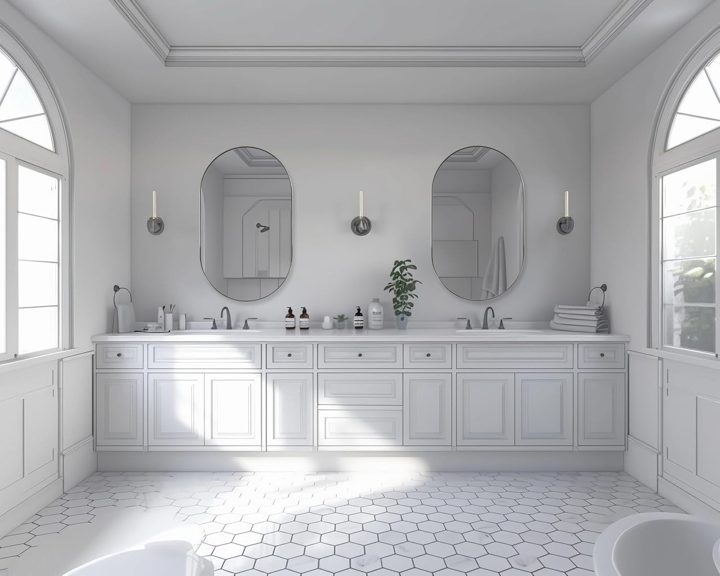 ANDY STAR Rustproof Chrome Oval Mirror for Bathroom, Oval Vanity Mirror for Wall, Polished Chrome Mirror SUS304 Metal Frame Mirror HD Glass Reflection 1’’ Deep Hang Vertically & Horizontally