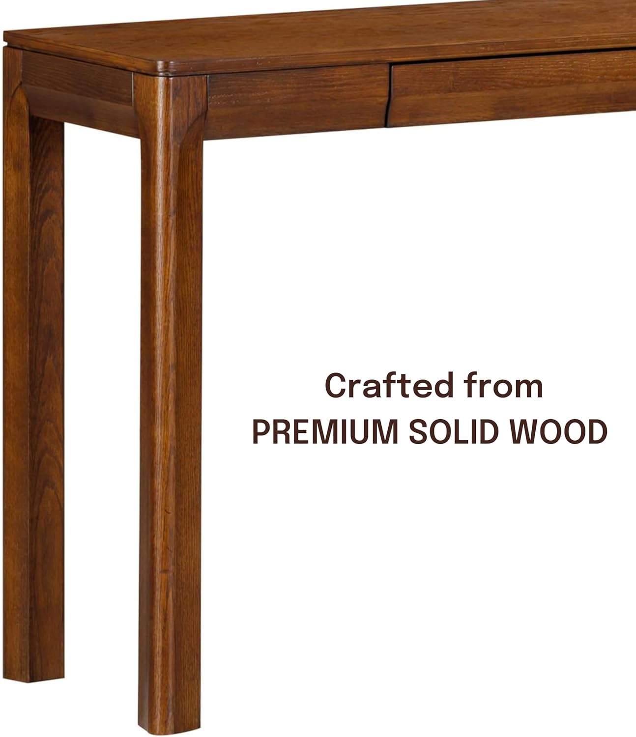 NTC Flow Modern Wooden Rectangle Console Table with Hidden Drawer – Waterproof & Heat Resistant, Dark Walnut