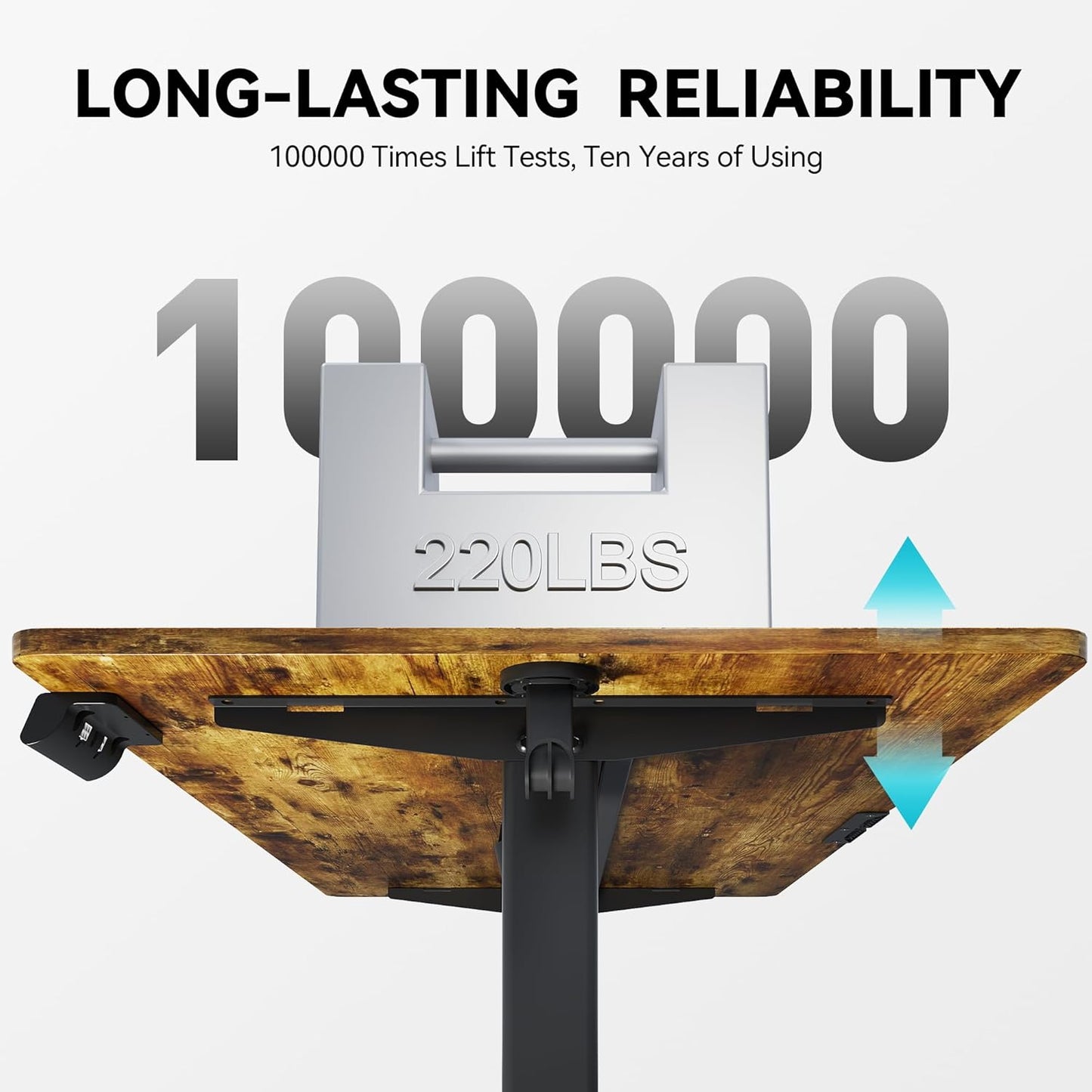 Electric Standing Desk Adjustable Height Stand Up Desk Ergonomic Sit Stand Desk for for Work Office Home Computer Desk Workstation (Rustic Brown C65, 48 * 24)