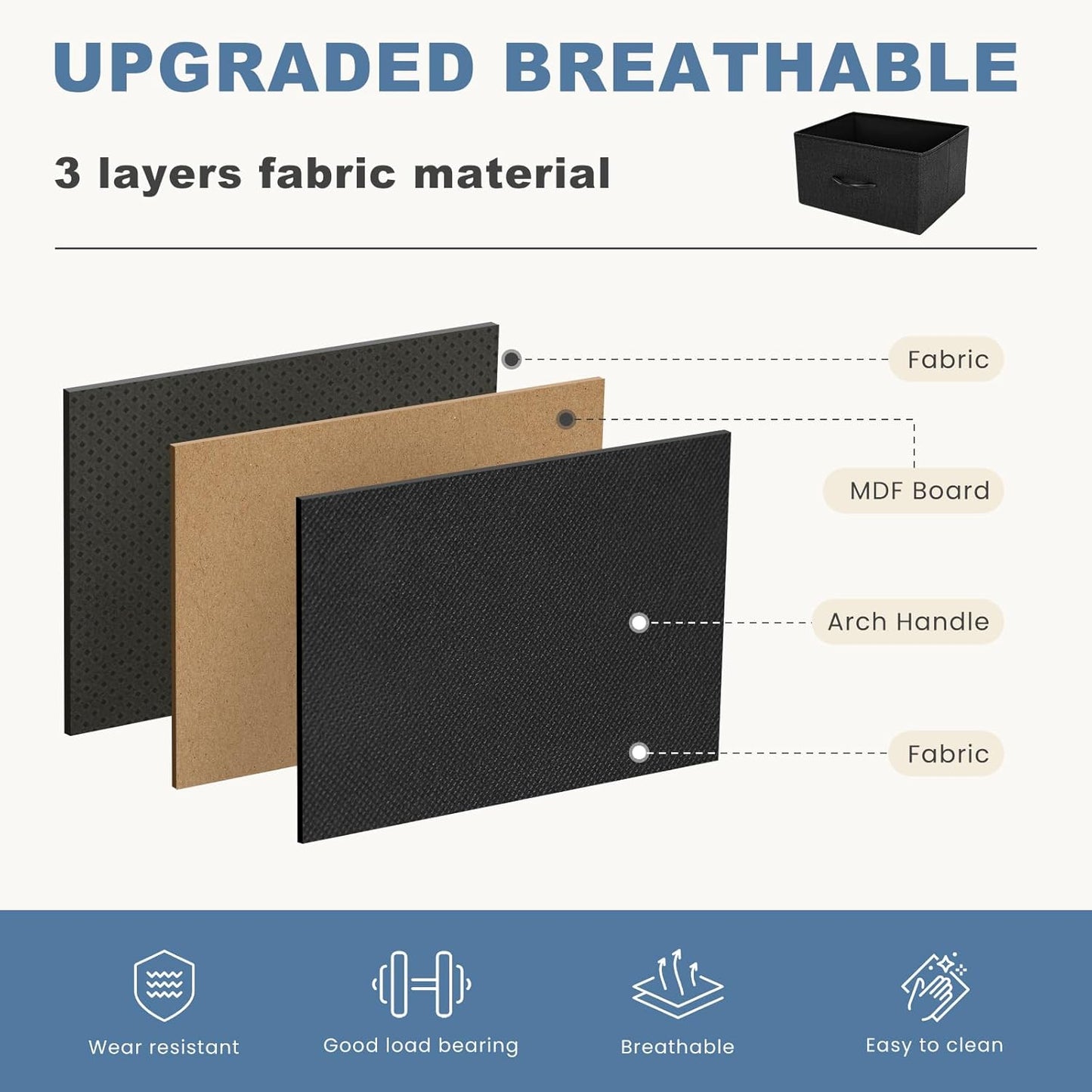 DUMOS Nightstand Small Dresser with 2 Fabric Drawers, Side Tables Bedroom End Table Bedside Storage Furniture for 20 inch Tall Night Stand for Entryway, College Dorm, Matte Black 2 Pack