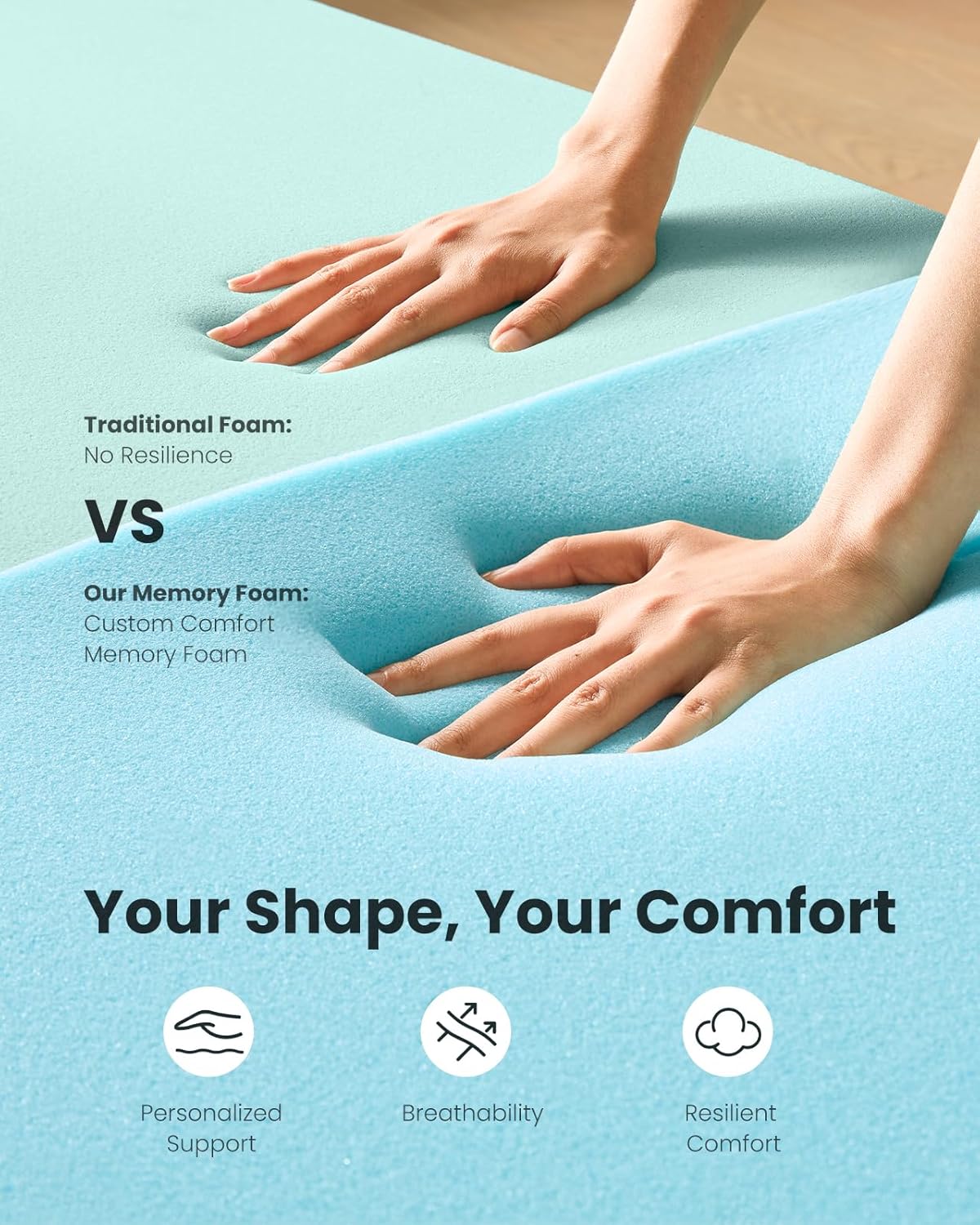 Dreamsmith Twin Mattress Topper - 3 Inch Cooling Gel Memory Foam Mattress Pad for Pressure Relief, Bed Topper with Removable Washable Soft Cover Non-Slip, CertiPUR-US & Oeko-Tex Certified