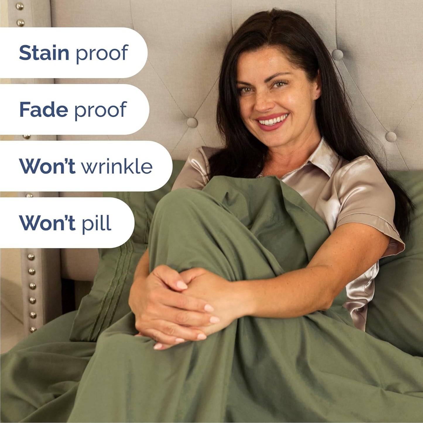 Queen Size 4 Piece Sheet Set - Comfy Breathable & Cooling Bed Sheets Set - Hotel Luxury Bedding for Women, Men, Kids, Teens, Boys & Girls - Deep Pockets, Soft and Wrinkle Free - Oeko-Tex - Sage Green