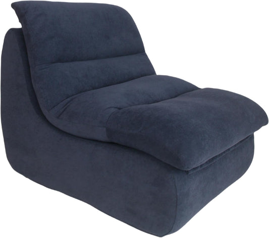 Bean Bag Chair - Memory Foam Bean Bag Chair for Adults, Comfy High-Resilience Single Sofa, Small Space Floor Chair, Chaise Lounge for Living Room, Bedroom (Dark Blue, Cushions)