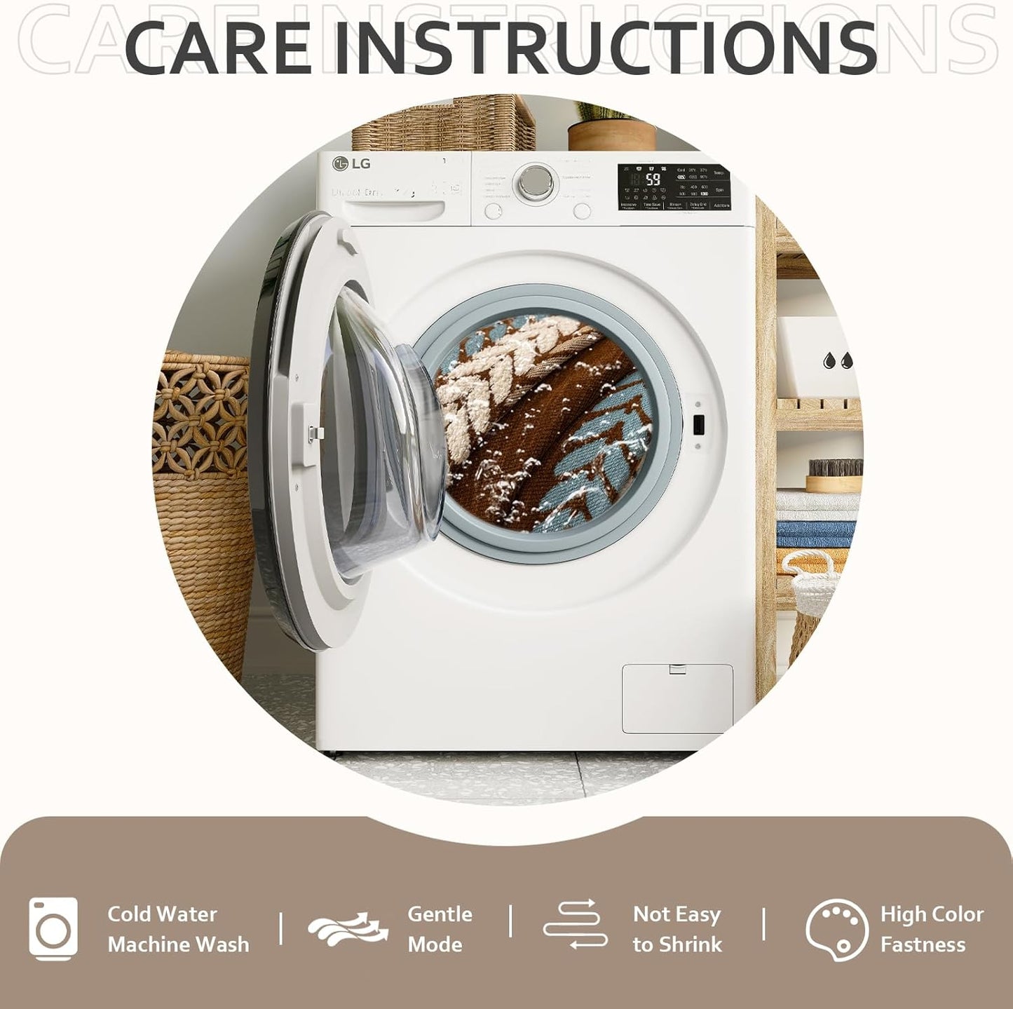 STACYPIK Khaki Jacquard Leaves Sofa Cover, Vintage Couch Cover for Dogs, Washable Pet Protector for 3 Cushion Couch, Non-slip Chenille Sofa Covers for Loveseat, Boho Couch Cover for Sectional-71X134IN