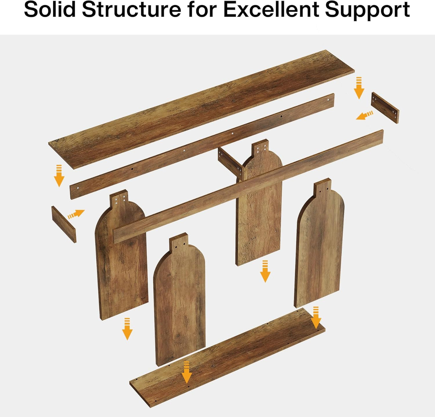 Tribesigns 70.9-Inch Extra Long Sofa Table, Farmhouse Console Tables with Wood Frame and Storage Shelf, 2-Tier Wood Table Behind Couch for Living Room, Hallway, Foyer, Vintage Brown