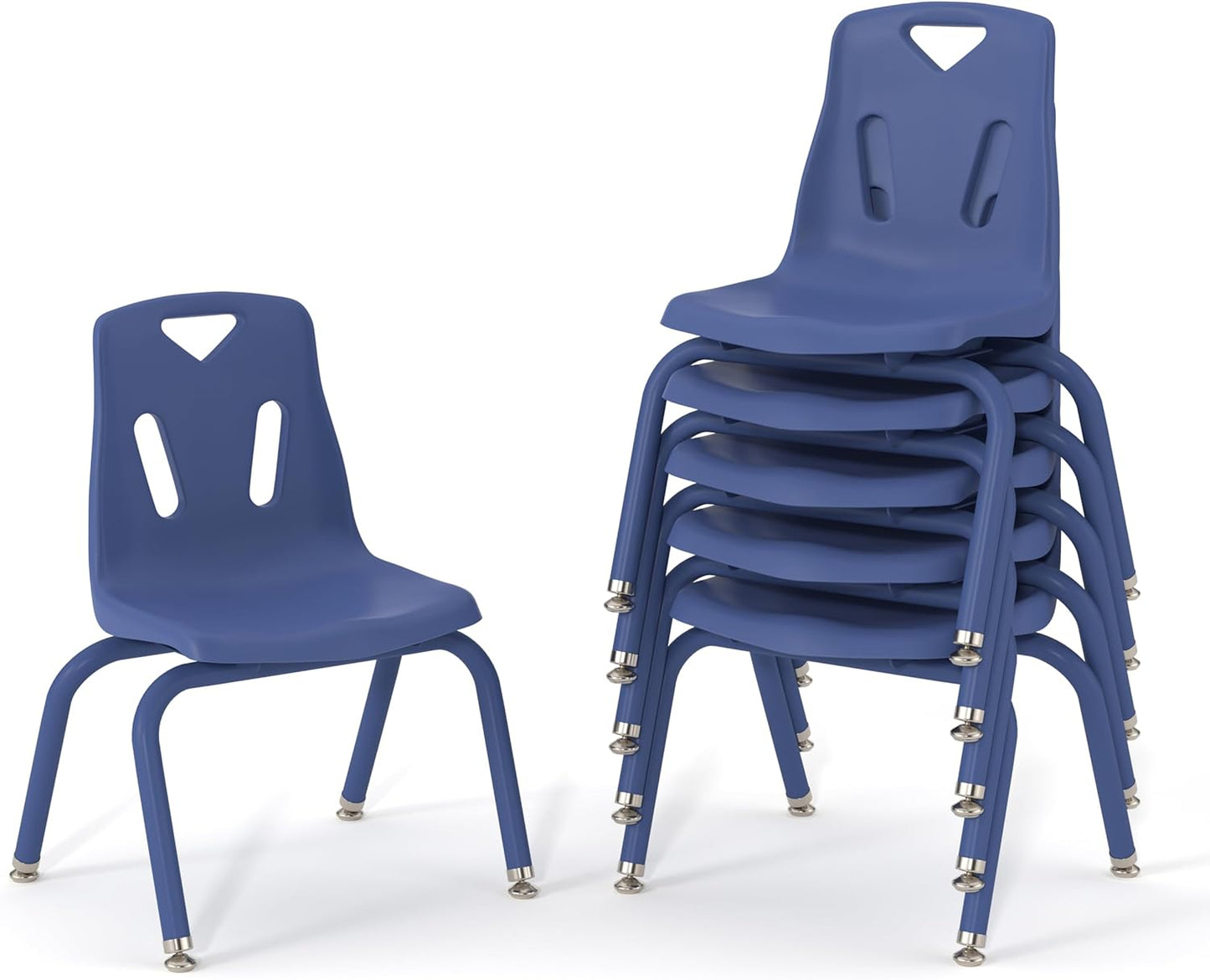 Berries Jonti-Craft 8126JC6003 Stacking Chairs with Powder-Coated Legs, 16" Height, Blue, Pack of 6