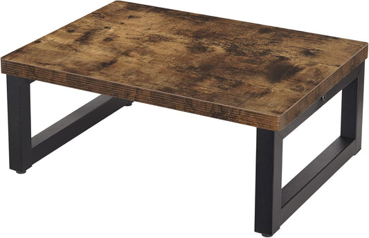 Snughome Wooden Step Stools for Kids, Solid Portable Wooden Bedside Step Stool Adults Hold Up to 350 lb, One Step Foot Stool for Kitchen, Bedroom, Living Room, Bathroom - Self-Assembly(Rustic Brown)