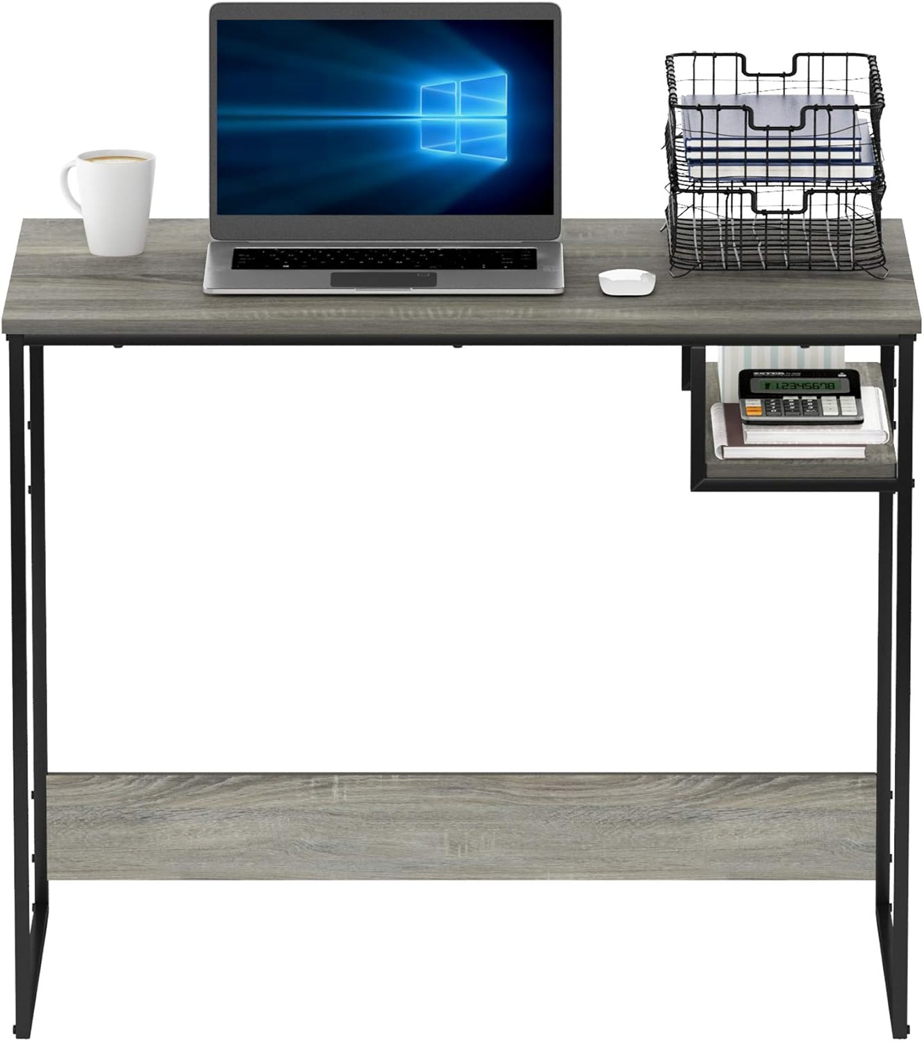 Furinno Moretti Lifestyle Study Desk, 35 Inches, French Oak Grey