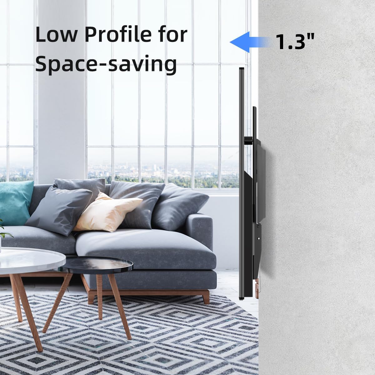 Suptek Tilt TV Wall Mount for Most 26-60 inch LED, LCD and Plasma TV, Max 400x400mm VESA and 99lbs Load Capacity, Fits Studs 16" Apart, Low Profile