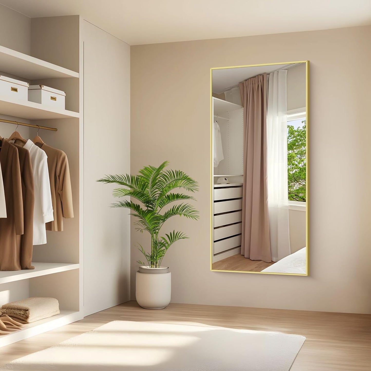 KOCUUY Large Gold Bathroom Mirror, 60x30 inch Rectangular Mirror for Bathroom Sink, Oversized Wall Mirror with Metal Gold Frame for Living Room, Farmhouse, Entryway, Hang Horizontal/Vertical