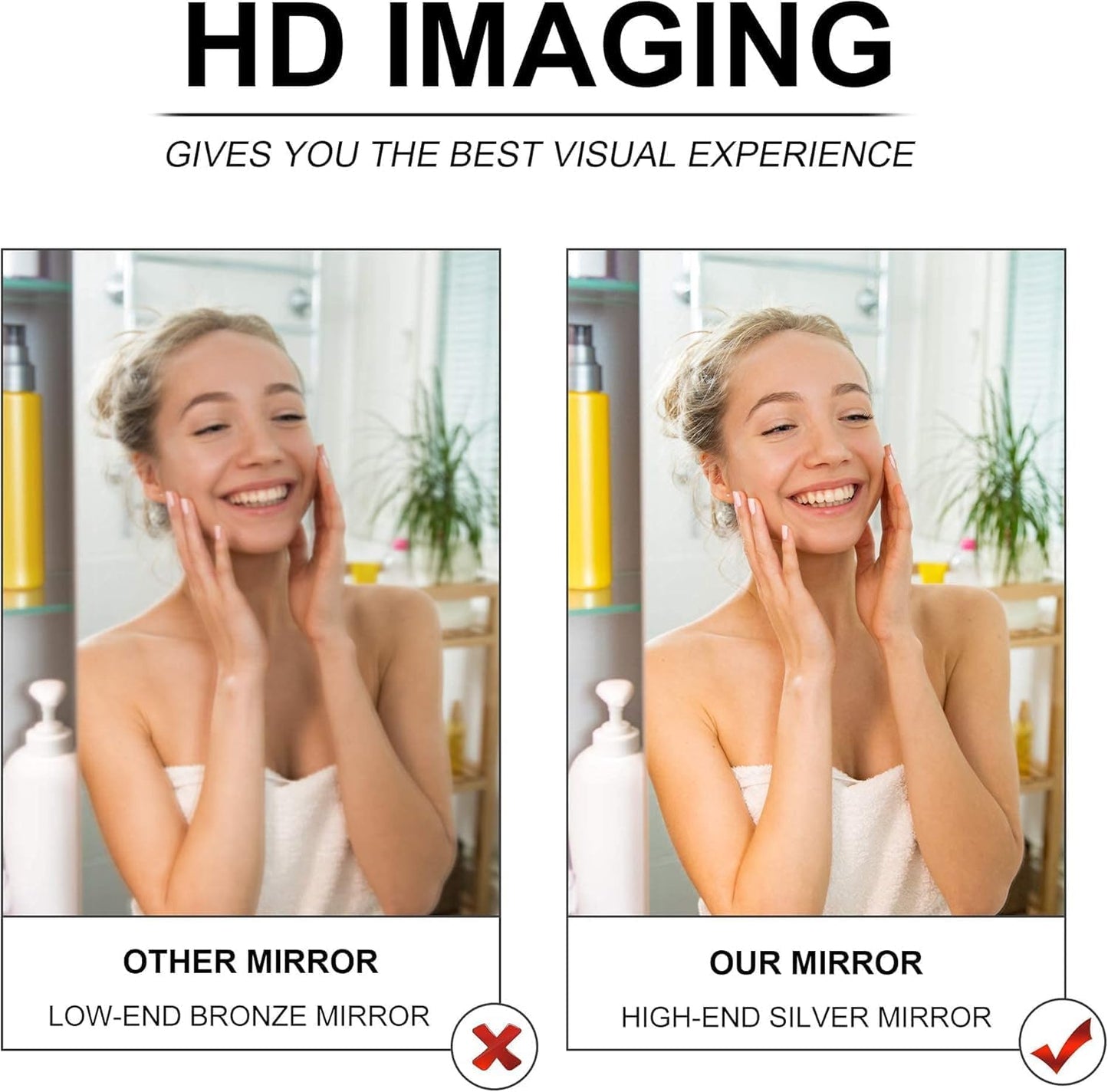 KOHROS Frameless Scalloped Beveled Edges Mirror 20" x 28" Bathroom Mirrors for Over Sink Silver Wall Mirror for Bathroom, Vanity, Bedroom (Horizontal or Vertical)