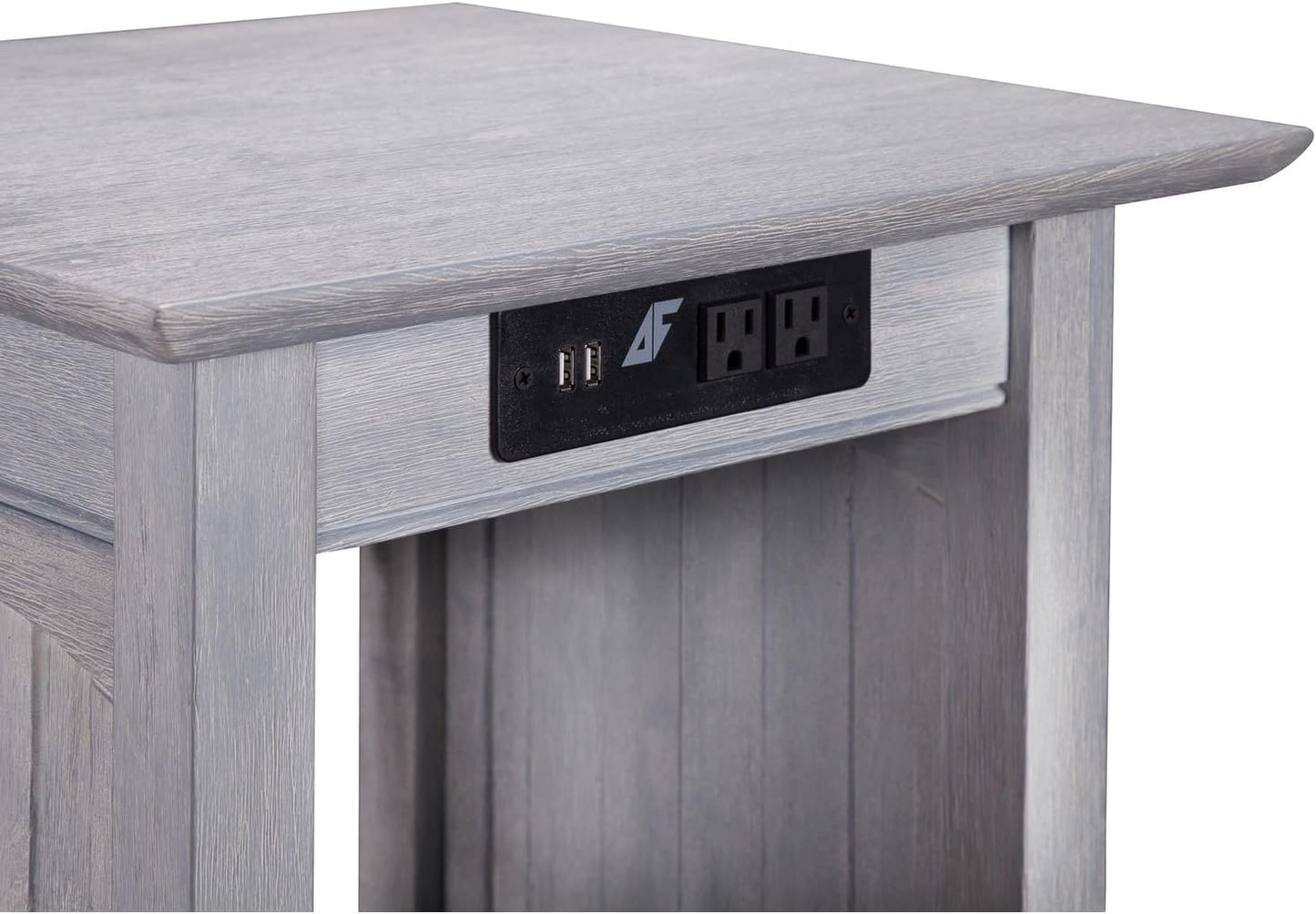 AFI Nantucket End Table with Built-in Charger in Driftwood