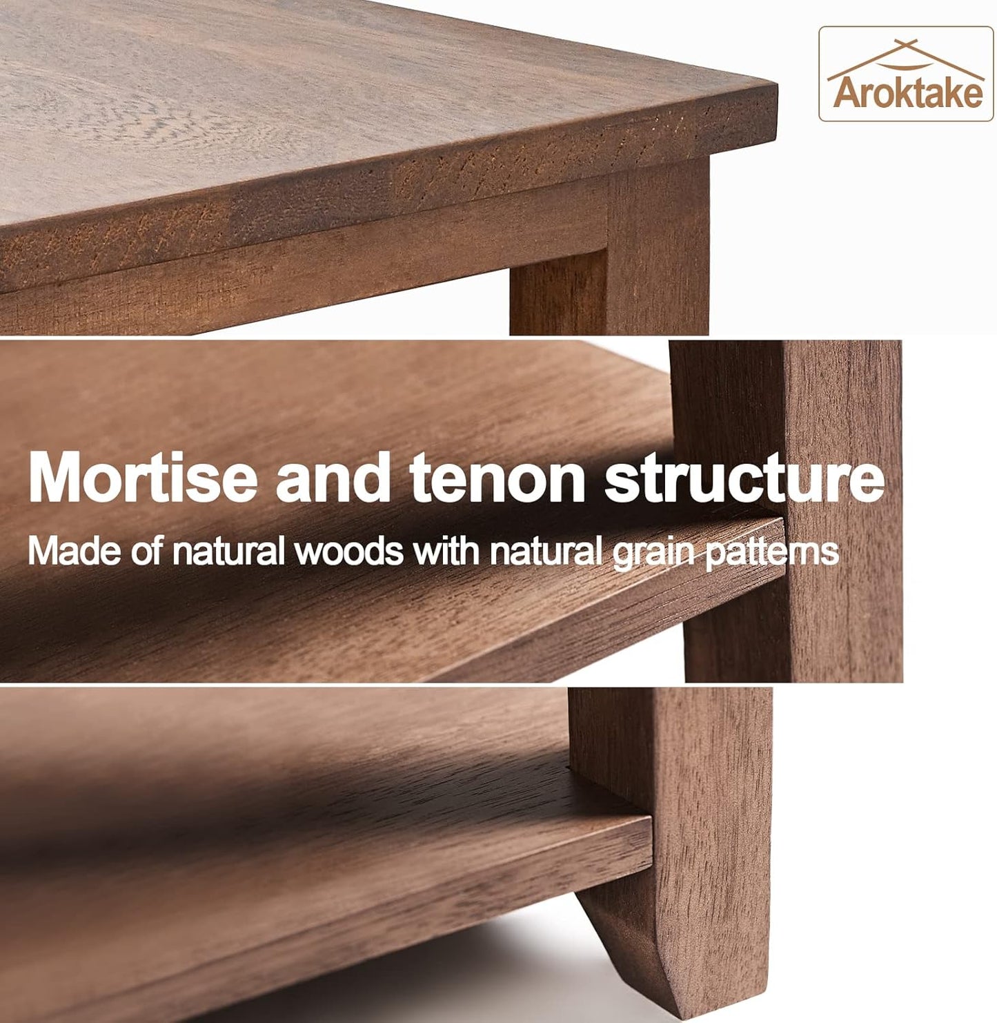 Small Shoe Rack Bench, 2-Tier Solid Wood Heavy Duty Shoe Organizer Shelf for Entryway, Living Room,Bedroom (Brown, 11.81"x15.75"x16.54")