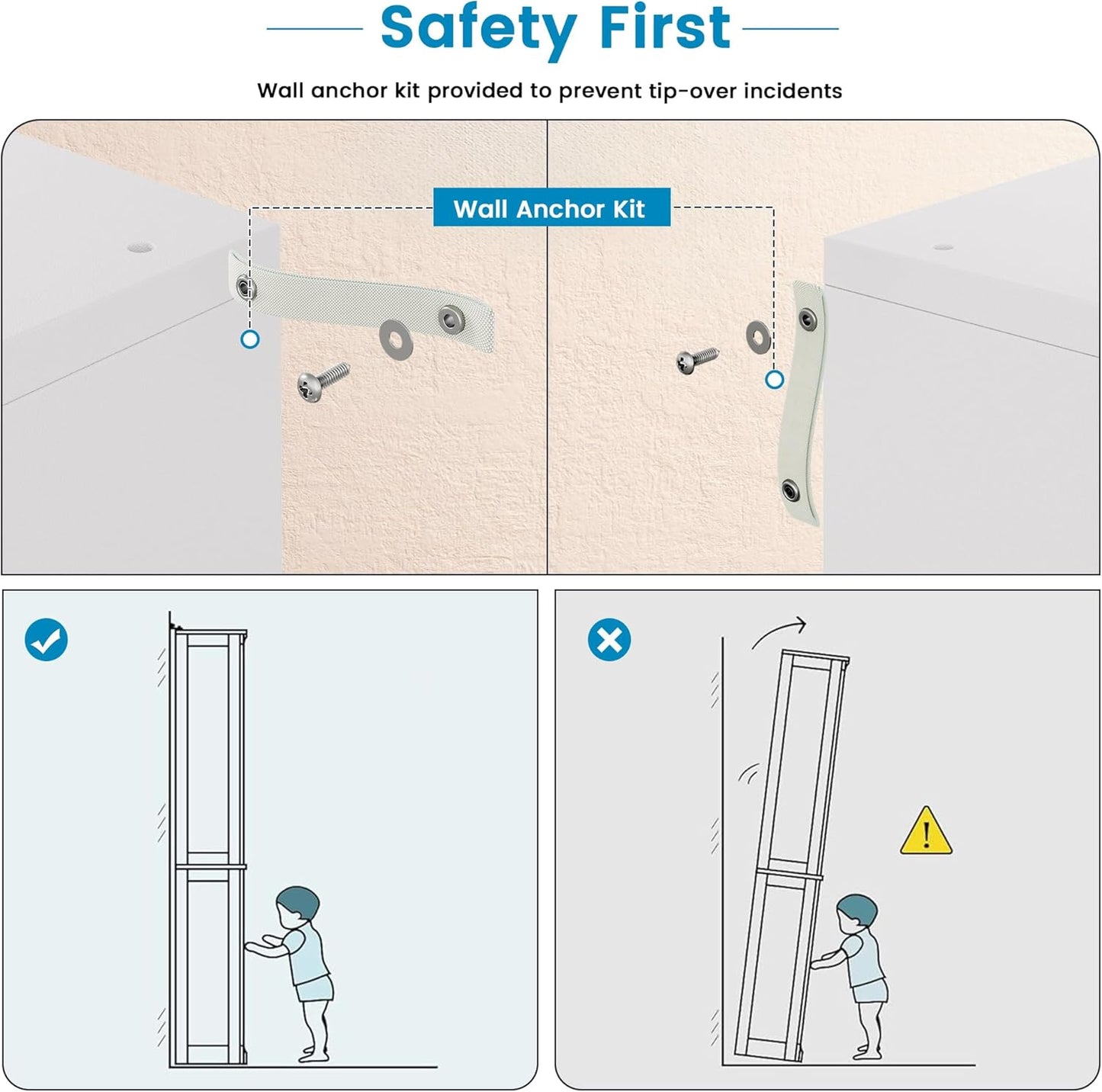 71" Tall Bookcase, 6-Tier Open Display Storage Shelves, Floor Standing Large Book Shelf for Living Room, Home Office, Bed Room, White
