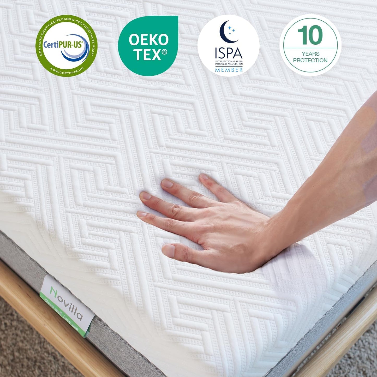 Novilla Twin XL Mattress, 6-Inch Gel Memory Foam Mattress for Cool Night Sleep & Pressure Relief，Medium Firm XL Twin Size in a Box, Bliss