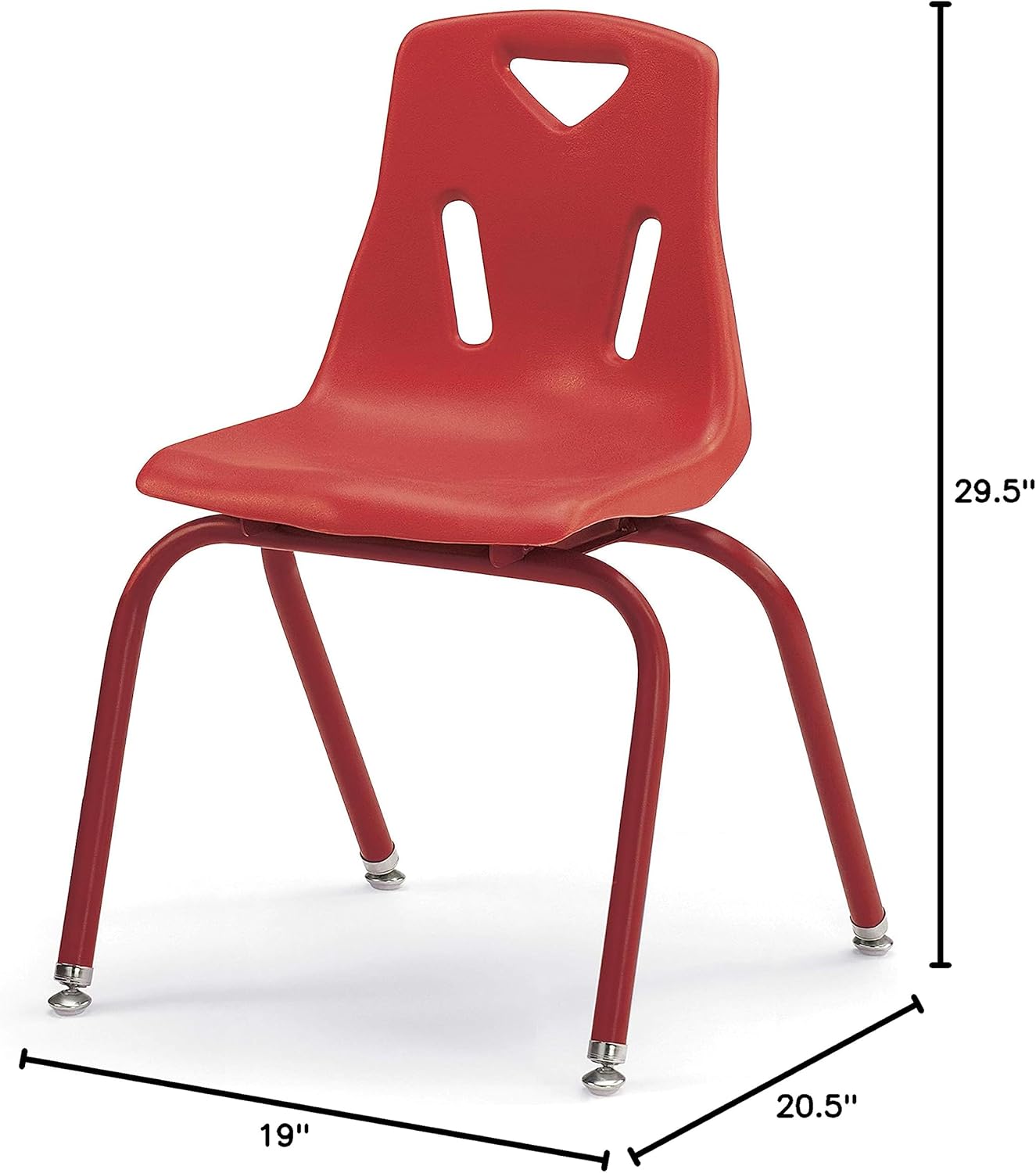Berries Jonti-Craft 8126JC6008 Stacking Chairs with Powder-Coated Legs, 16" Height, Red, Pack of 6