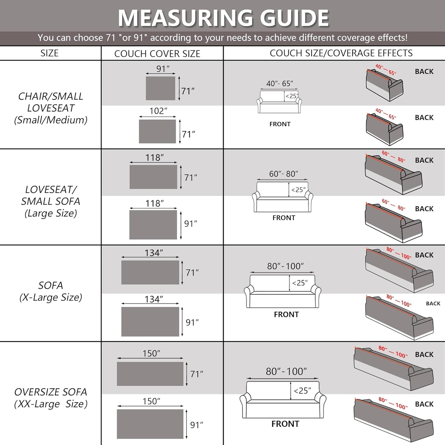 MYSKY HOME Sectional Couch, Covers Couch Cover 3 Cushion Sofa, Couch Covers for Sofa, Dog Couch Protector, L Shape Cover Sofa Slipcovers Washable Furniture Covers for Pets, 71" x 134", Grey