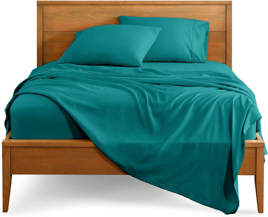 Bare Home Queen Sheet Set - Luxury 1800 Ultra-Soft Microfiber Bed Sheets - Double Brushed - Deep Pockets - Easy Fit - 4 Piece Set - Bedding Sheets & Pillowcases (Queen, Emerald)