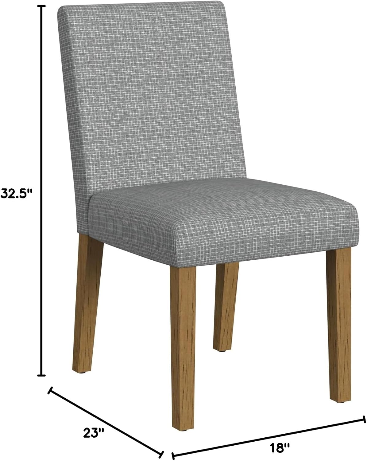 HomePop Home Decor |Classic Upholstered Parsons Dining Chairs |Decorative Home Furniture, Mini Gray Grid Pattern (Single Pack)