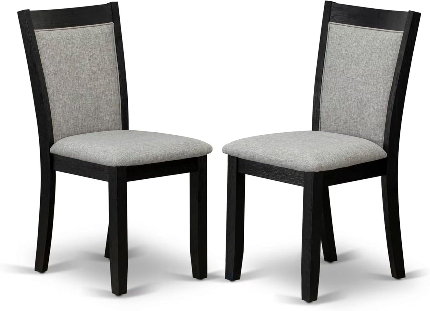 East West Furniture V697MZ606-7 7 Piece Dining Room Furniture Set Consist of a Rectangle Dining Table with V-Legs and 6 Shitake Linen Fabric Upholstered Chairs, 40x72 Inch, Multi-Color