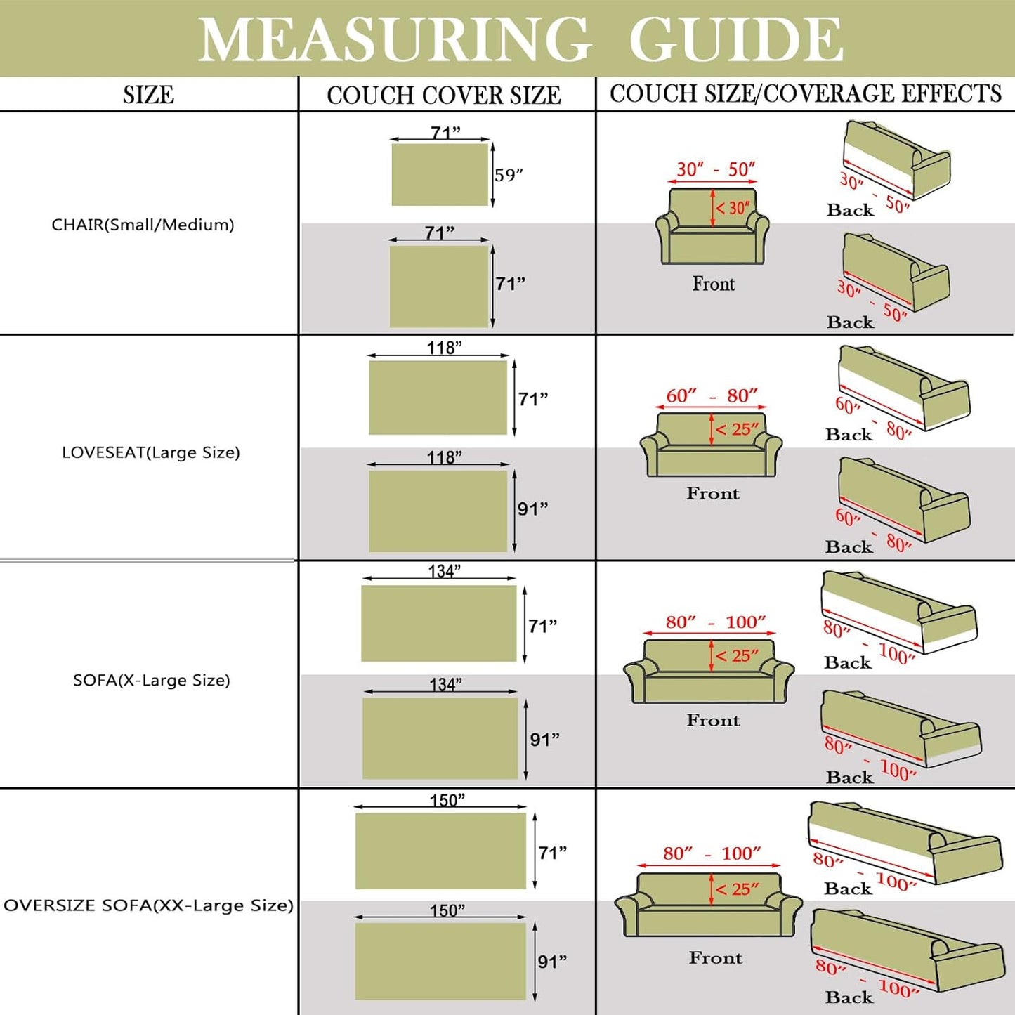 HANDONTIME Green Sofa Covers Chenille Couch Covers Universal Sofa Cover Boho Cover for Sofa 3 Seats Dogs Couch Furniture Protector Couch Cushion Covers Sectional Couch Covers for L Shaped 71" X150"