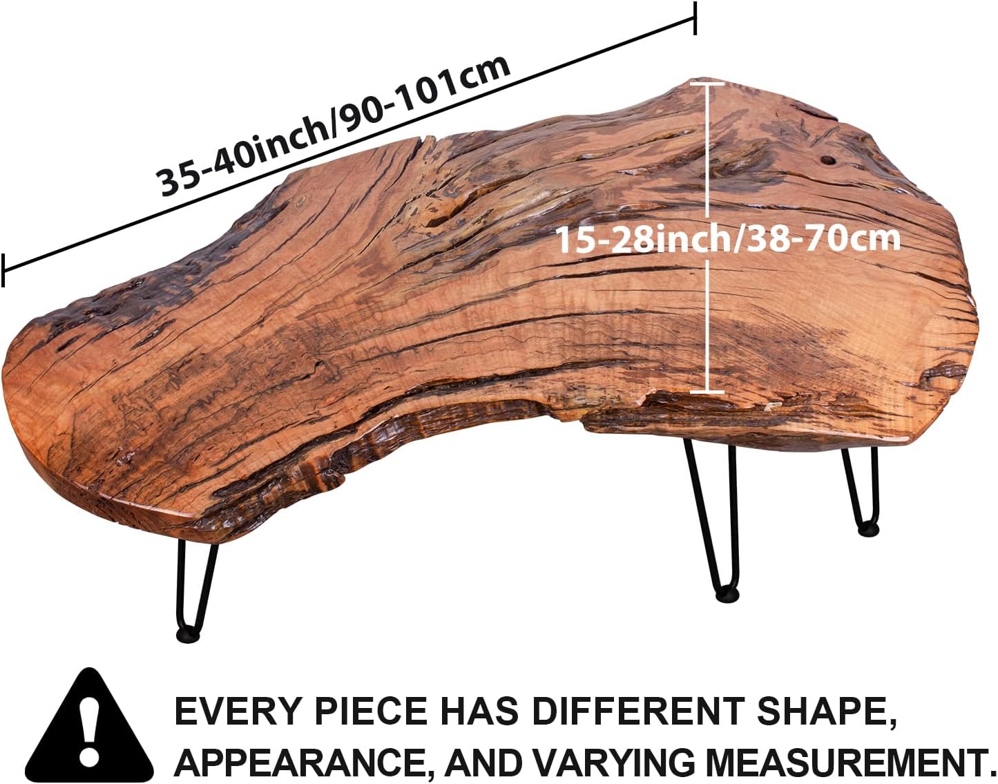 End Table with Epoxy Resin Craftsmanship and Natural Wood Finish - Perfect Accent Table for Bedroom and Living Room Decor