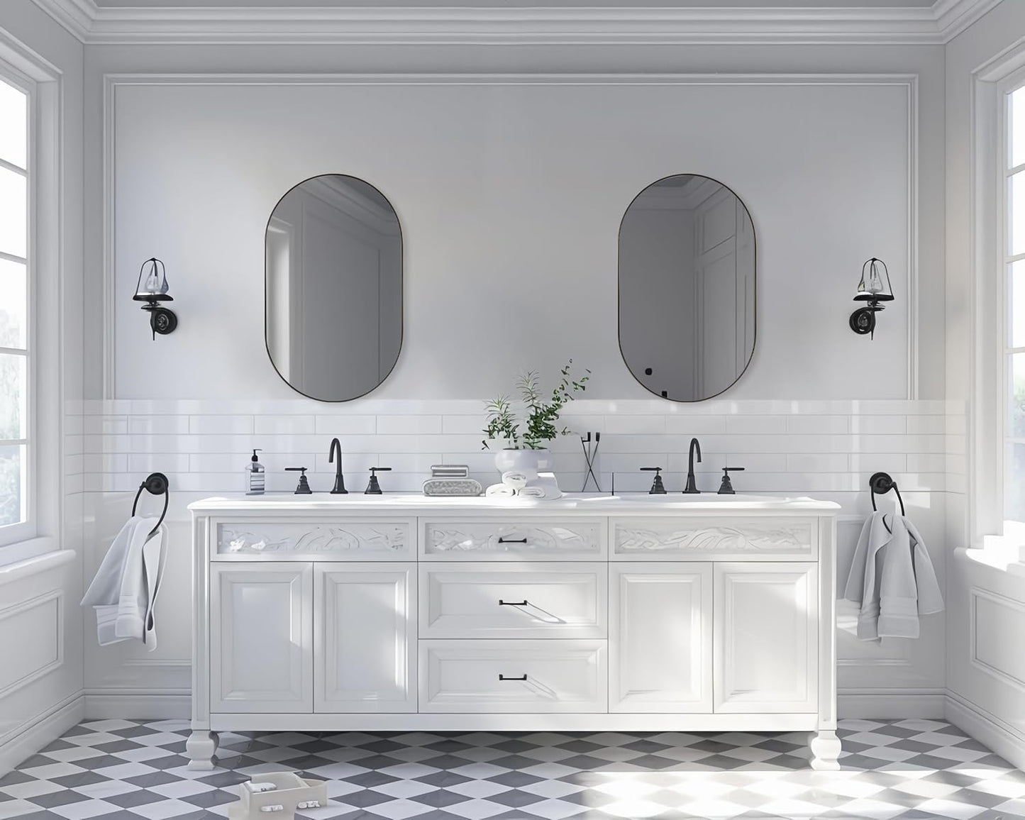 ANDY STAR Bronze Oval Mirror for Bathrooml, 20x33 Oval Bronze Mirror in Stainless Steel Metal Frame Deep 1’’ for Bathroom, Bedroom, Living Room, Entryway, Hang Vertical or Horizontal