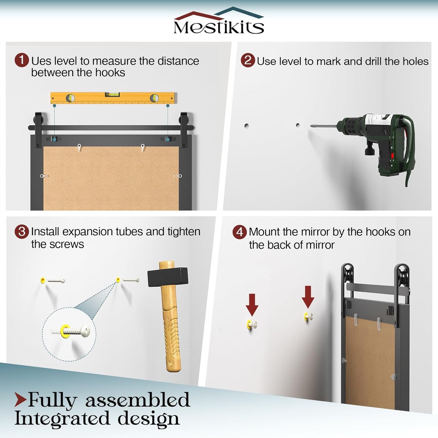 Farmhouse Mirror 40x30 Inch, Black Rustic Bathroom Mirror Vanity, Wood Framed Rectangular Wall Decorative Mirrors for Entryway, Living Room, Bedroom