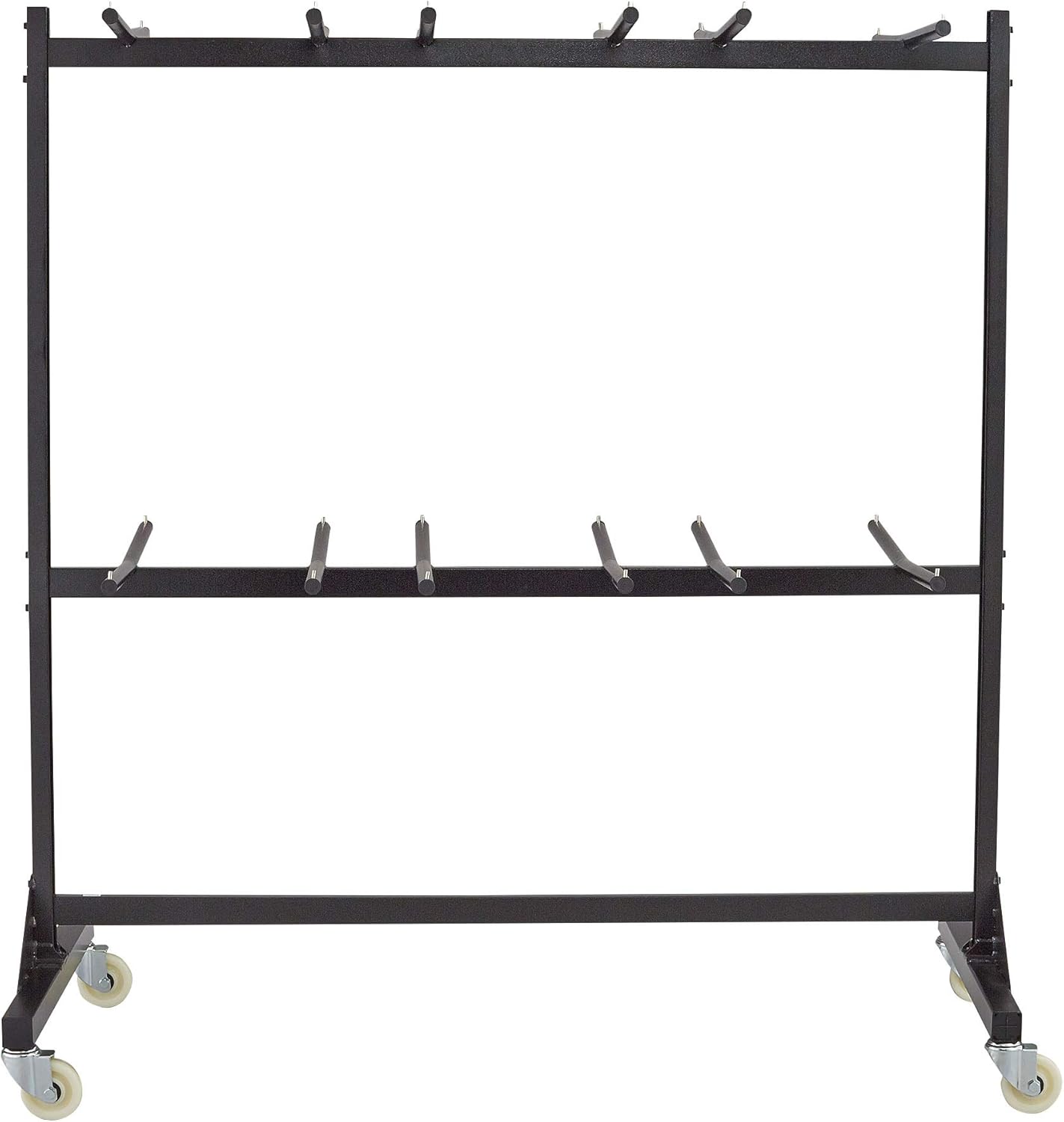 Safco 2 Tier Folding Chair Cart, Heavy Duty Powder Coated Storage Cart, Holds 84 Chairs, Commercial-Grade Steel, Black