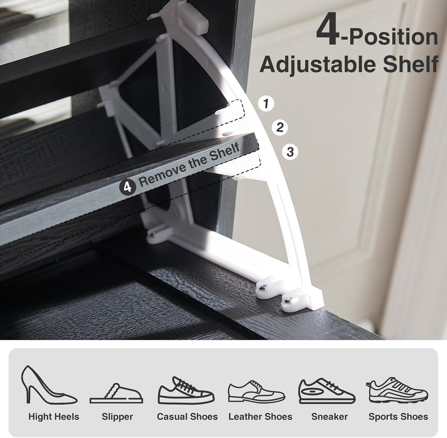 Shoe Storage Cabinet, Farmhouse Shoe Organizer with 2 Flip Drawers & Barn Door Design, Freestanding Hidden Slim Narrow Shoe Rack Cabinet for Entryway, Foyer, Hallway, Black