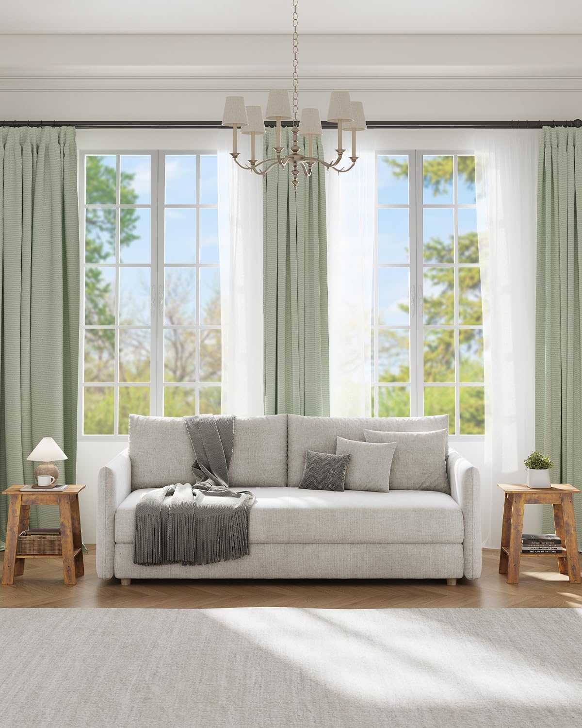 Garvee End Table, Side Table with 2-Tier Storage Shelf, Sofa Table for Small Space, Square Nightstand for Entryway, Farmhouse, Living Room, Easy Assembly, Rustic Brown